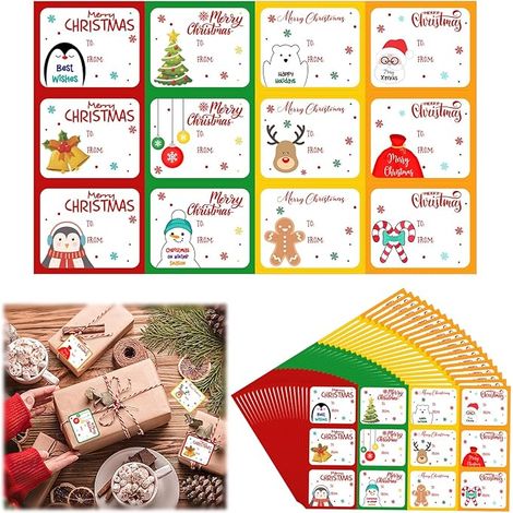240 adesivi regalo di Natale, etichette natalizie (1/3)