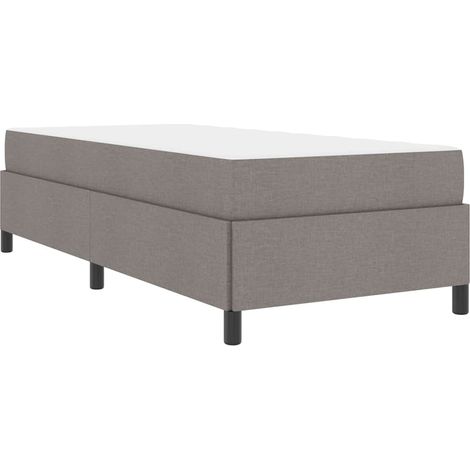 Lit simple,Lit adulte,Lit à ressorts Crème, Noir 90 x 200 cm Tissu, Bois Engineered (1/5)