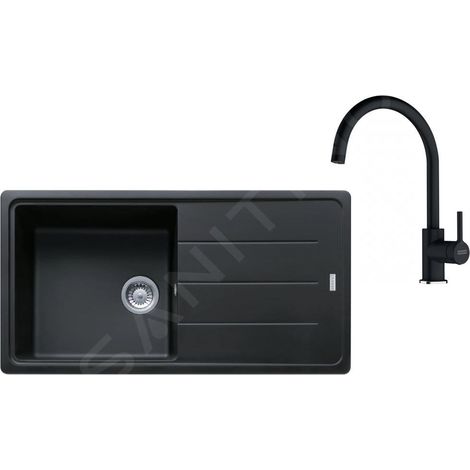 Franke - Set de cuisine G280O, évier en granit BFG 611 + robinet FC 6018.071, onyx 114.0700.812 (1/4)