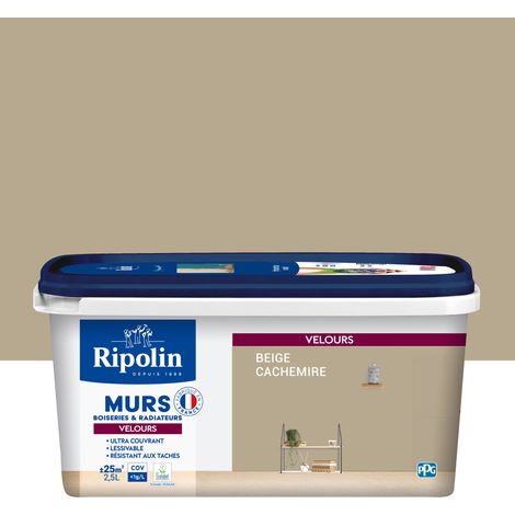 Peinture aspect Velours  - 2,5L - Beige Cachemire - Ripolin (1/5)