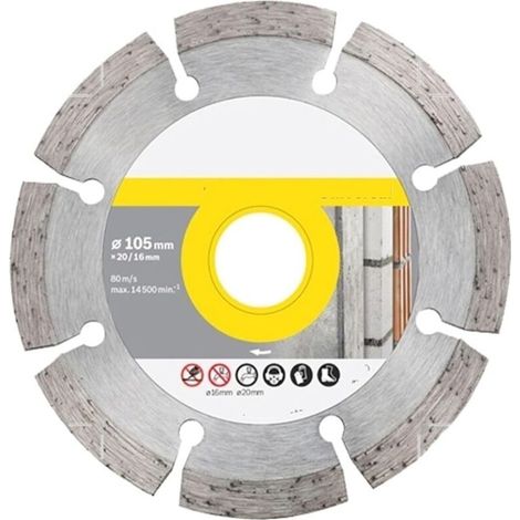 Disque de coupe diamanté pour meuleuse de pierre, béton armé, granit, 105 mm