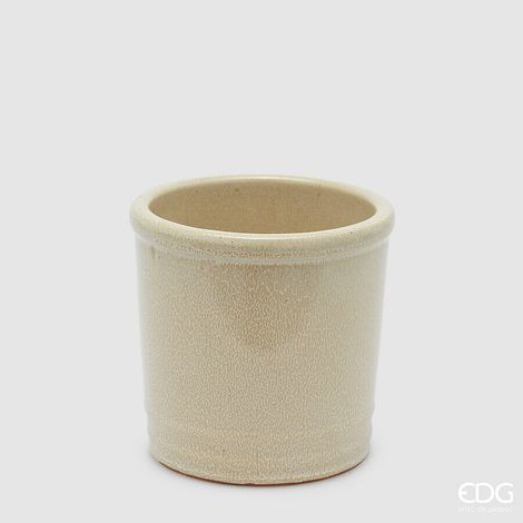 EDG Enzo De Gasperi Vaso Glaze Cilindro Avorio Ceramica 18 cm (1/2)