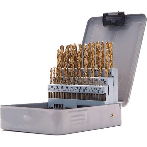 Set di 51 punte da trapano metriche, da 1,0 a 6,0 mm, in acciaio rapido (HSS) con rivestimento in TiN. (1/5)