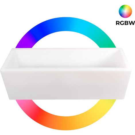 Vaso rettangolare LED RGBW - 24W - Ricaricabile - Telecomando