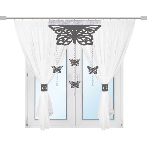 Tenda moderna FARFALLE per soggiorno e camera da letto, modello AŻUR glamour 300x150