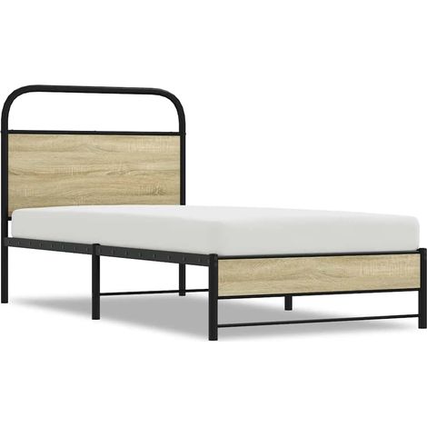 Lit simple Lit adulte Cadre de lit sans matelas 75x190cm chêne sonoma bois ingénierie (1/5)