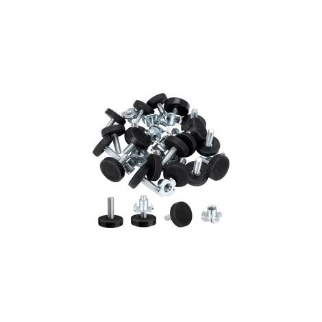 Lot de 16 pieds de nivellement réglables en hauteur Filetage 1/4inch Pour meubles robustes Avec écrous en T Pour table et chaise Protection
