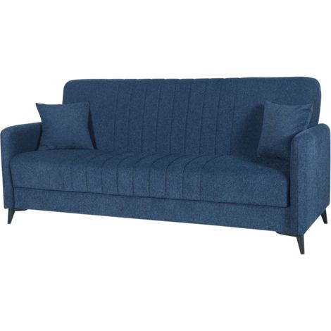 divano letto bellahome "libra" 3 posti dark blue 211x92x98 cm (1/3)