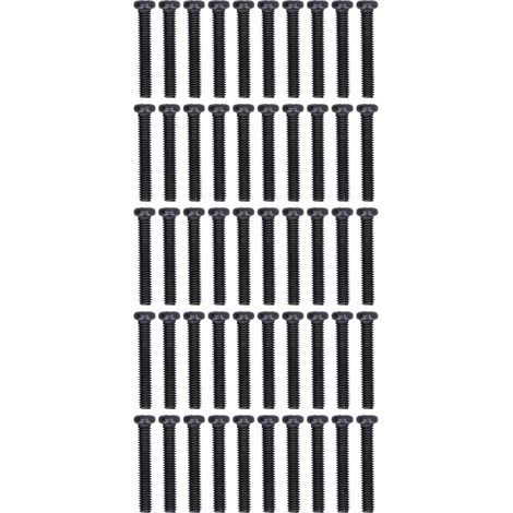 Lot de 50 vis mécaniques DIN 7985 acier tête ronde fendue noire zinguée M4x25 (1/5)