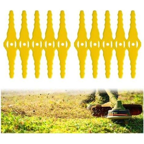 10 Pièces Nouvelles Lames de Rechange en Plastique, Lame Plastique Coupe Bordure, Lames de Tondeuse Jardin Tondeuse Accessoires, 140mm Lame Débroussailleuses à Gazon, pour Jardin Pelouse (1/4)