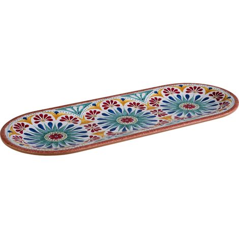 Assiette Arabesque, beige/bleu, mélamine, 15,5 cm x 38 cm x 2 cm (1/5)
