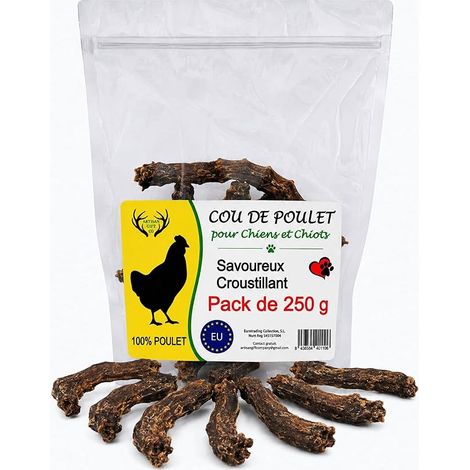Friandises Déshydratées à Mâcher, Cou de Poulet, 250 GR. (1/5)
