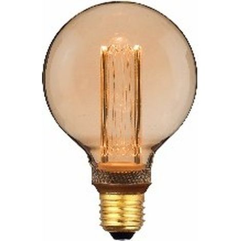 Lampadina decorativa globo amber 9,5 cm filamento LED E27 dorata