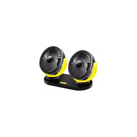 Mini ventilateur USB à double tête, rotation à 360 °, 3 vitesses, ventilateur portable adapté pour voiture/table/bureau/camping/pêche (1/3)
