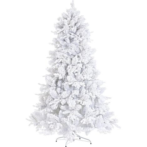 Árbol de Navidad blanco cubierto de nieve Alberg H 210 x Ø130 cm (1/2)