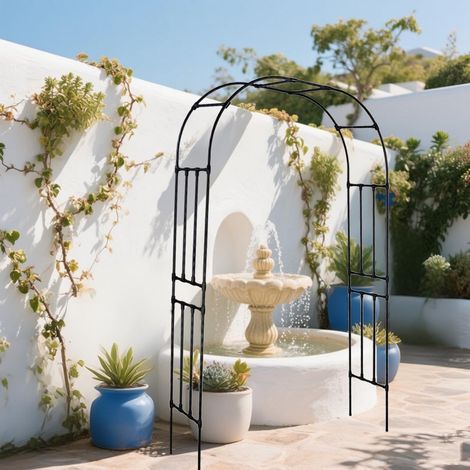 Arche de Jardin en métal - 150 x 50 x 267 cm - Arche de Jardin Stable - pour tuteur - Pergola pour Plantes grimpantes - Idéal pour Jardin, Mariage, fête (1/5)