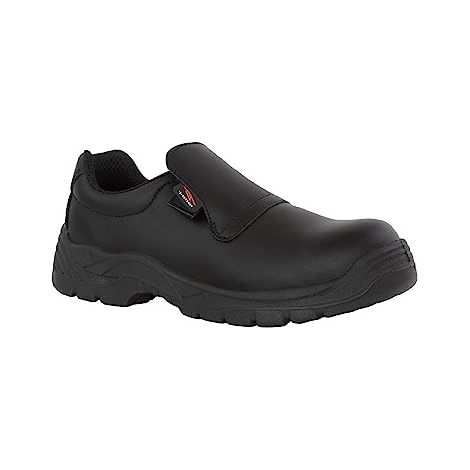 Scarpe Antinfortunistiche da cucina Nere Unisex (modello mocassino) - Scarpa da Lavoro Certificate S2 per Uomo e Donna con Puntale in Acciaio - Leggere, traspiranti e antiscivolo - Numero 37 EU (1/3)