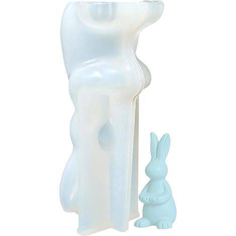 Moule Lapin Silicone Gabarit Moulage Forme Animale Pour Chocolat Bougie Argile Fête Anniversaire Déco Étagère Maison Table (1/5)