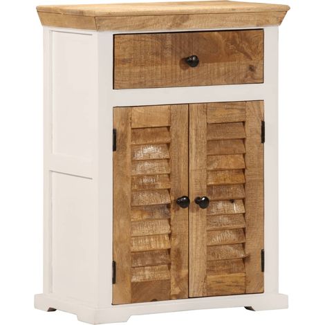 Credenza cassettiera mobile contenitore organizer cucina soggiorno salotto 55 x 30 x 73 cm legno massello di mango grezzo marrone 020030798