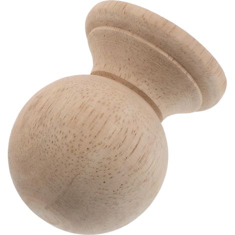 Round Raw Wood Post Caps for Stair and Garden Fence Posts, Solid Beige Decorative Ornament, Elegant Outdoor Solution for Indoor and Outdoor Use (1/5)