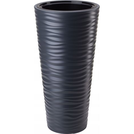 Maceta redonda Sahara Dunes Slim 30  Antracita
