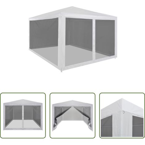 Partyzelt 4x3 m - Partyzelt mit 4 Mesh-Seitenwänden 4 x 3 m (1/5)