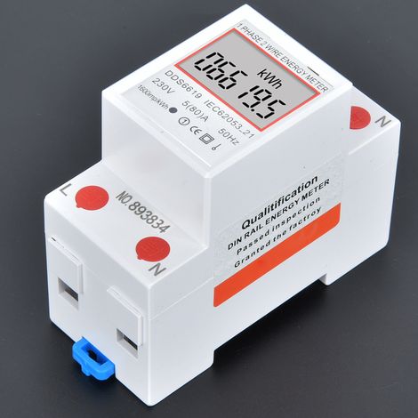Compteur d'énergie électrique monophasé intelligent DDS6619-005, 2 pôles, montage sur rail DIN, 230 V-AquaForge (1/5)