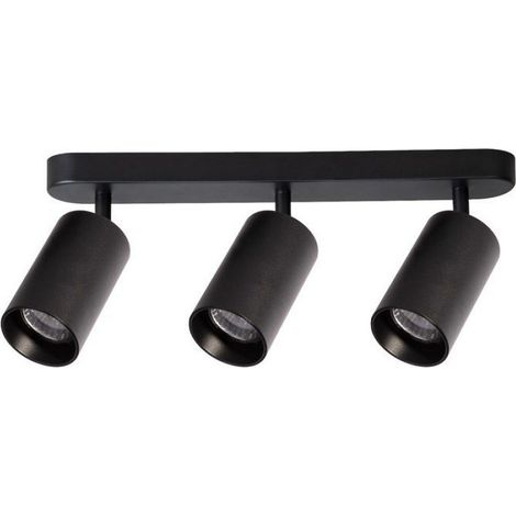 Spot Pipe - 3x GU10 - Encastrable Ou Sur Rail - Design Cylindrique Minimaliste - Noir - 1 Pièce (1/4)