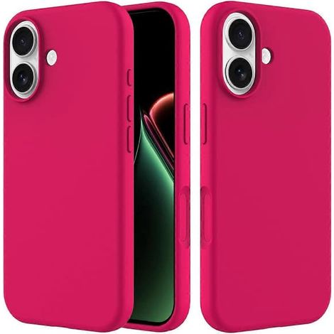Compatible avec iPhone 17. Muselière flottante en silicone, amovible, avec prise d'alimentation par l'arrière pour les appels téléphoniques. Rose. (1/5)