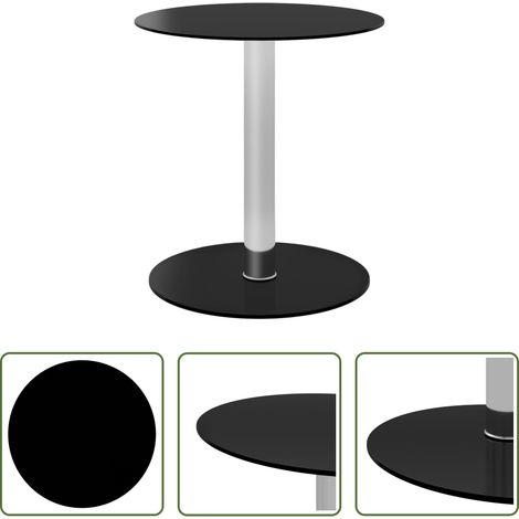Akzenttisch -  Couchtisch Schwarz 40 cm Hartglas (1/5)