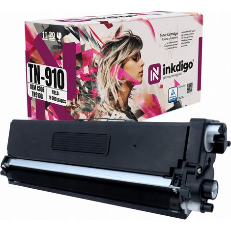 Tóner Inkdigo TN910BK compatible con Brother HL-L9310CDW MFC-L9570CDW con certificación TÜV. (1/5)