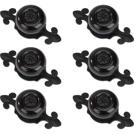 Boutons de porte ronds noirs, boutons de tiroir vintage, poignées d'armoire avec vis pour armoire, bureau, table de chevet, bibliothèque, meubles. (1/5)