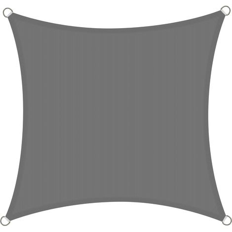 Quadratisches, wasserdichtes Sonnensegel (2 x 2 m) mit UV-Schutz für Terrasse, Garten und Pergola, Grau (1/4)