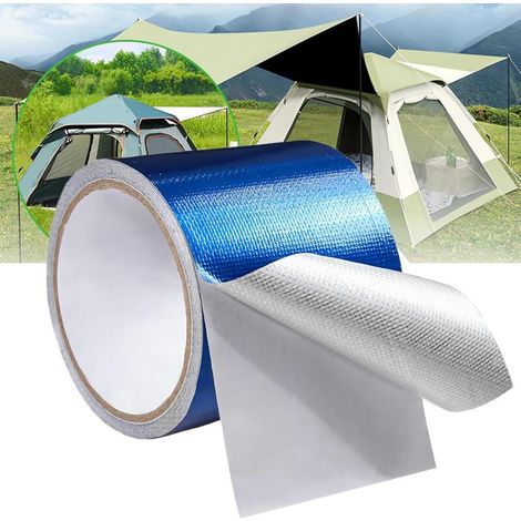 Nastro di riparazione per tende da sole, teloni, teli, tende, barche a vela, kit di riparazione, impermeabile e resistente ai raggi UV, 8 cm x 5 m (blu)