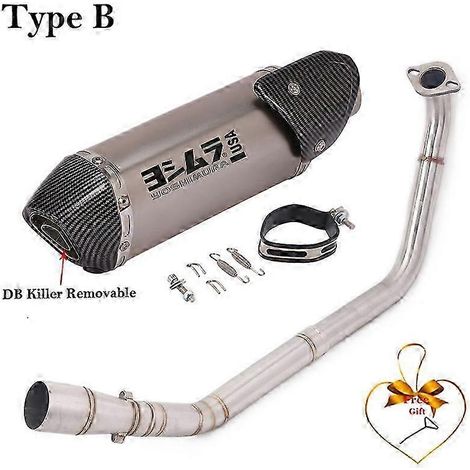 Sistema De Escape Completo Para Motocicleta, Silenciador De Tubo De Enlace Medio Delantero Para Yamaha Yzf R125 R15 V3 R15 Mt125 2008 - 2019( Type B) (1/5)