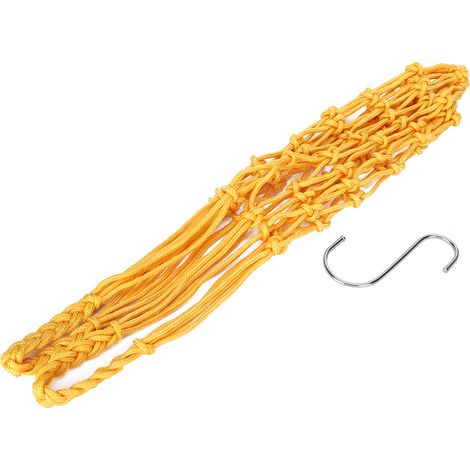 Filet d'alimentation suspendu pour volailles, sac à ficelle pour poulets, jouet pour nourrir fruits et légumes avec crochets, jaune (1/5)