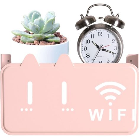 Routeur de montage en rack - Support mural adhésif  Étagère de boîte de câble décorative, organisateur peu encombrant avec télécommande d'équipement wifi de conception légère et durable