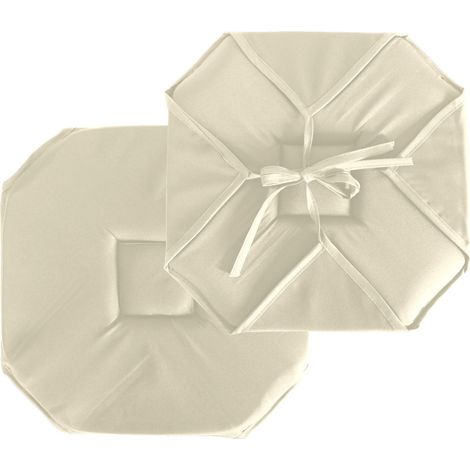 Galette de Chaise Uni "Basic" 40x40cm Écru