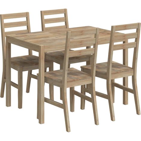 Set da Pranzo 5 pz in Legno Massello di Acacia vidaXL (1/4)