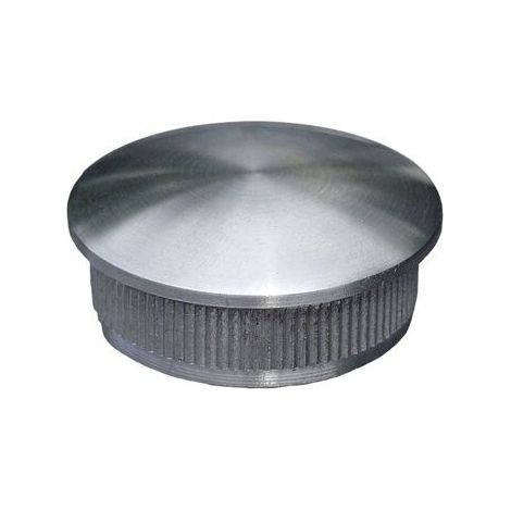 Finitura bombata per tubo tondo Ø42,4 mm - Altezza visibile 3 mm, spessore 2 mm - Da incollare - Acciaio inox 304