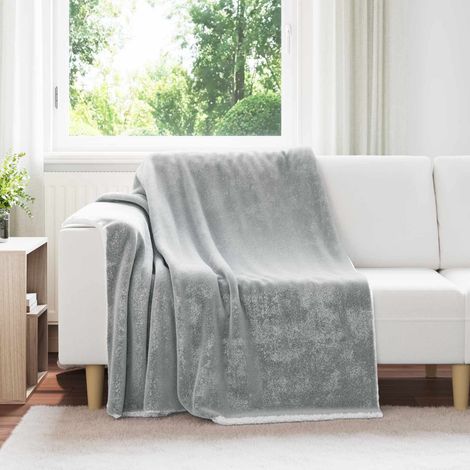 Überwurfdecke Grau 150 x 200 cm Fleece