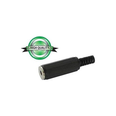 JACK HEMBRA MONO DE 3.5 mm - CAPUCHÓN DE PLÁSTICO - COLOR NEGRO