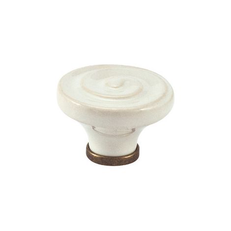 POMOLO PORCELLANA P 34 45X30 MM C/BASETTA- METAL STYLE- 4,0 pz