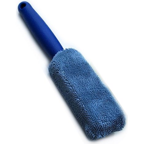 Brosse de nettoyage de roues de voiture en microfibre, manche long, outil de nettoyage de jantes de pneus souple et réutilisable pour lavage de voitures, magasin bleu