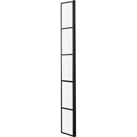 Balterley Werrington Contemporary Bathroom 8mm Glass Wetroom Return Screen, Matt Black, 1950 x 213 x 28mm