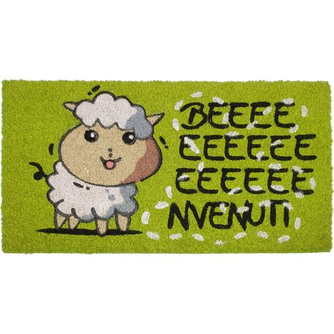 Zerbino Entrata Ingresso Casa Esterno Antiscivolo In Cocco Funny Pecorella (1/4)