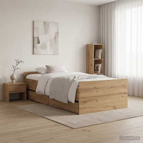 Estructura de cama Roble artisan 90 x 200 cm (1/5)