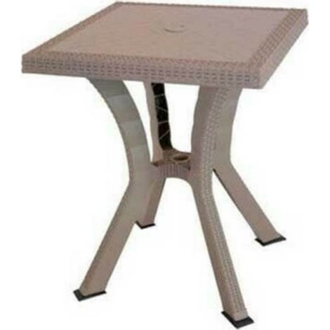 Tavolo da esterno quadrato Rigoletto Rattan taupe 60 x 60 cm