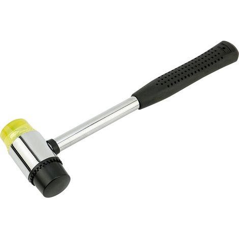 Maillet en caoutchouc double face, cale de frappe robuste et barre de traction en acier renforcé — Pour la pose de sols stratifiés (26,3 x 7,5 x 3 cm) (1/4)