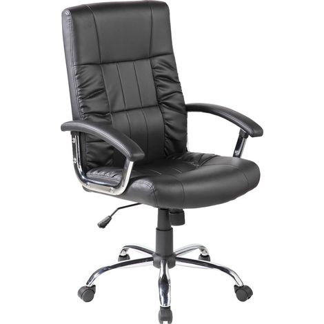Poltrona da Ufficio Presidenziale Baltimora con Braccioli 63x68x106-116 cm in Pelle Sintetica Nero